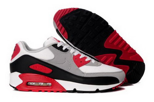 Nike Air Max 90 Mens Shoes White Grey Varsity Red Best Price